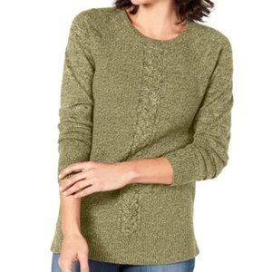 Karen Scott Green Cable Knit Sweater NWT Sz Large